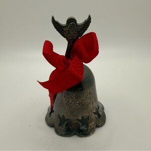 Vtg Christmas 1996 Angel Bell with Red Bow by International Silver Company